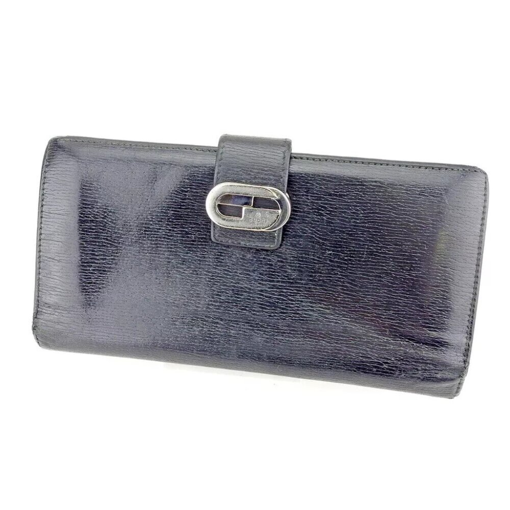 Gucci Purse double G Black Silver Men's Authentic - Picture 1 of 2